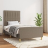 Estructura de cama sin colchón tela gris taupe 90x190 cm