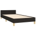 vidaXL Estructura de cama con cabecero de tela negro 90x200 cm