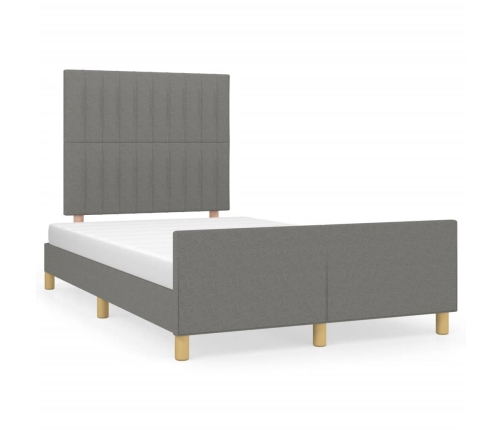 vidaXL Estructura de cama con cabecero de tela gris oscuro 120x200 cm