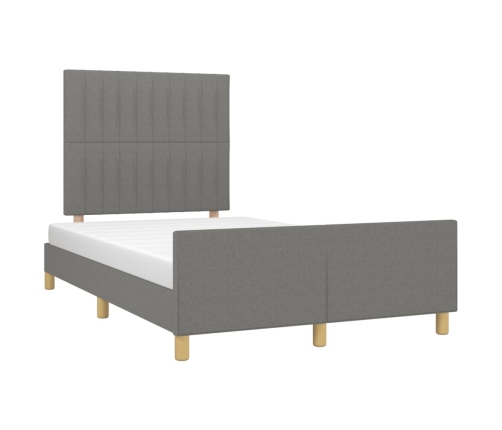 vidaXL Estructura de cama con cabecero de tela gris oscuro 120x200 cm