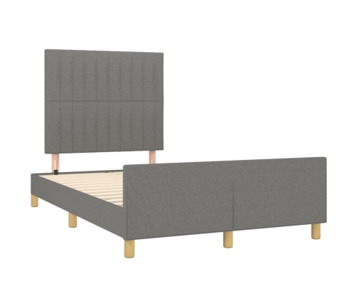 vidaXL Estructura de cama con cabecero de tela gris oscuro 120x200 cm