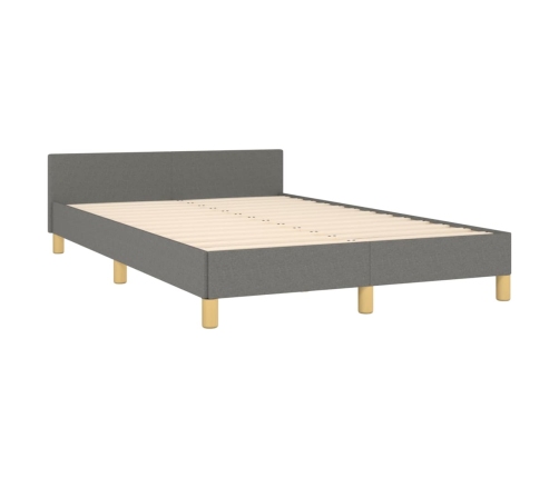 vidaXL Estructura de cama con cabecero de tela gris oscuro 120x200 cm