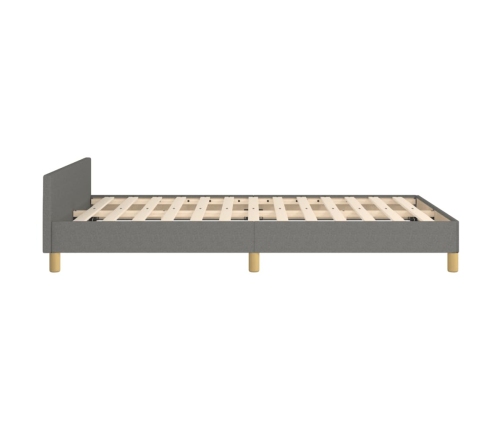 vidaXL Estructura de cama con cabecero de tela gris oscuro 120x200 cm