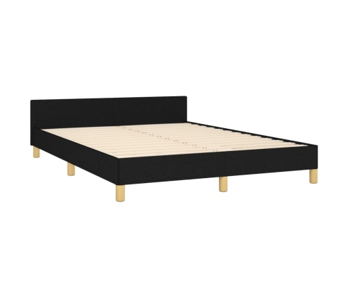 Cama sin colchón tela negro 140x190 cm