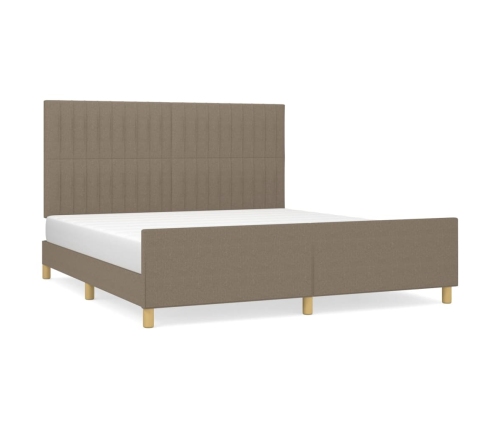 vidaXL Estructura de cama con cabecero de tela gris taupe 160x200 cm