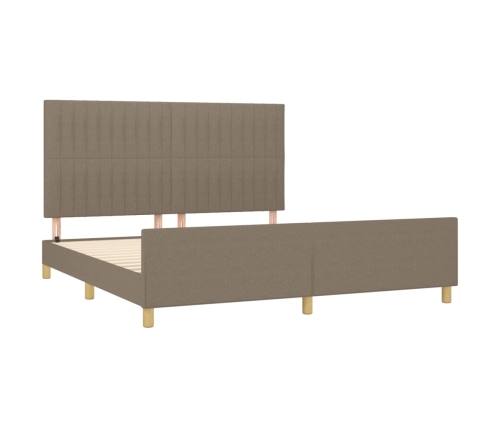 vidaXL Estructura de cama con cabecero de tela gris taupe 160x200 cm