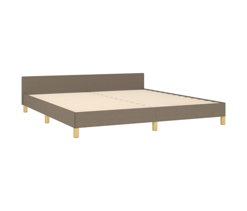 vidaXL Estructura de cama con cabecero de tela gris taupe 160x200 cm