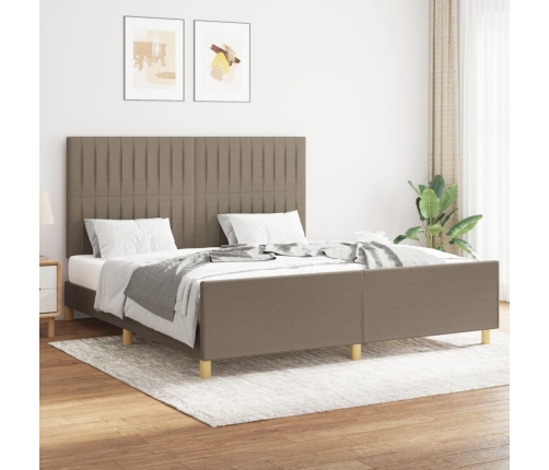 vidaXL Estructura de cama con cabecero de tela gris taupe 160x200 cm