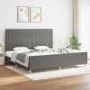 vidaXL Estructura de cama con cabecero tela gris oscuro 200x200 cm