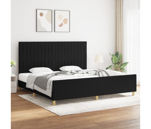 Cama sin colchón tela negro 200x200 cm