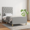 vidaXL Estructura de cama con cabecero de tela gris claro 80x200 cm