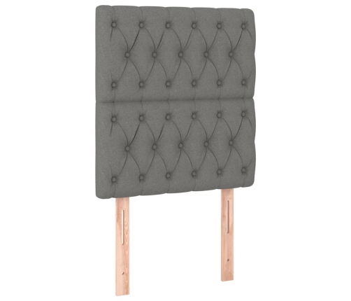 Estructura de cama sin colchón tela gris oscuro 80x200 cm