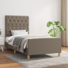 Estructura de cama sin colchón tela gris taupe 80x200 cm