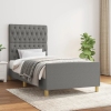 Estructura de cama sin colchón tela gris oscuro 90x190 cm