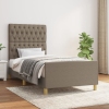 Estructura de cama sin colchón tela gris taupe 90x190 cm