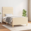 vidaXL Estructura de cama con cabecero de tela color crema 90x190 cm