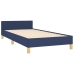 vidaXL Estructura de cama con cabecero de tela azul 90x190 cm