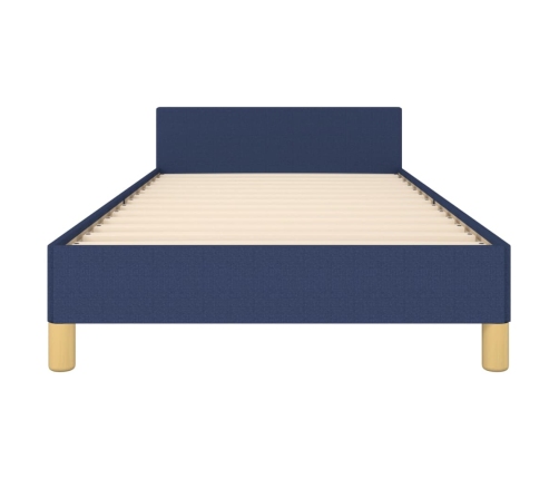 vidaXL Estructura de cama con cabecero de tela azul 90x190 cm