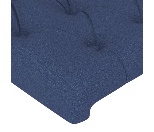 vidaXL Estructura de cama con cabecero de tela azul 90x190 cm