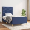 Estructura de cama sin colchón tela azul 90x190 cm