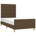 Estructura de cama sin colchón tela marrón oscuro 100x200 cm