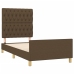 Estructura de cama sin colchón tela marrón oscuro 100x200 cm