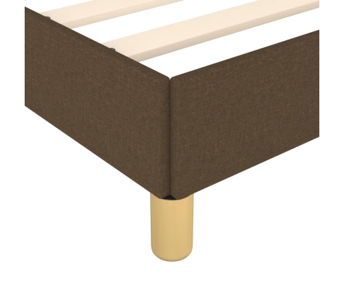 Estructura de cama sin colchón tela marrón oscuro 100x200 cm