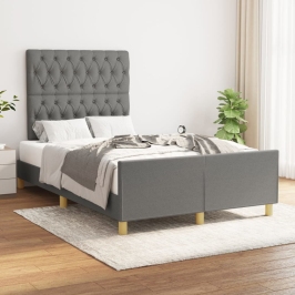 Estructura de cama sin colchón tela gris oscuro 120x200 cm