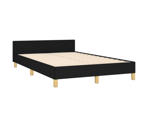 vidaXL Estructura de cama con cabecero de tela negro 120x200 cm