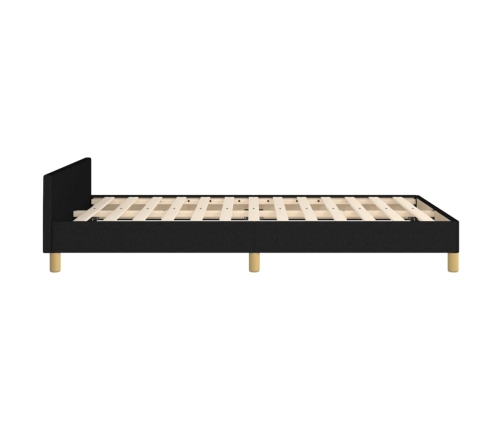 vidaXL Estructura de cama con cabecero de tela negro 120x200 cm