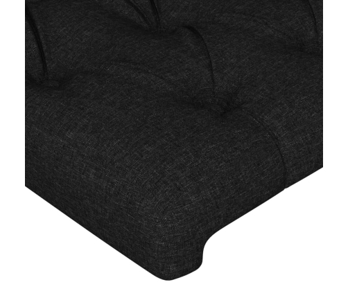 vidaXL Estructura de cama con cabecero de tela negro 120x200 cm