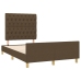 Estructura de cama sin colchón tela marrón oscuro 120x200 cm
