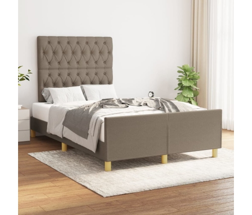 Estructura de cama sin colchón tela gris taupe 120x200 cm