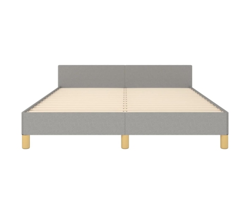 vidaXL Estructura de cama con cabecero de tela gris claro 140x190 cm