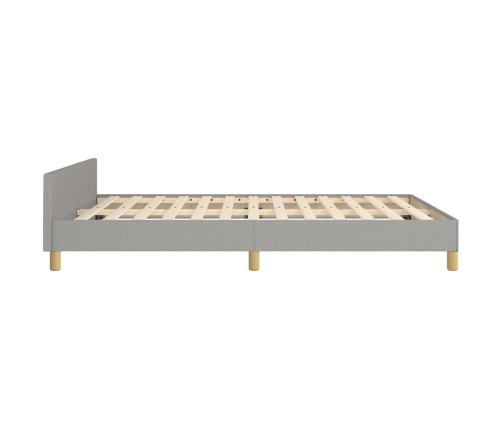 vidaXL Estructura de cama con cabecero de tela gris claro 140x190 cm