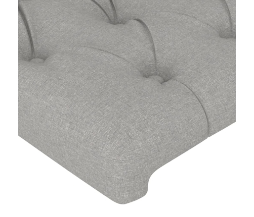 vidaXL Estructura de cama con cabecero de tela gris claro 140x190 cm