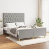 vidaXL Estructura de cama con cabecero de tela gris claro 140x190 cm