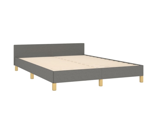 vidaXL Estructura de cama con cabecero de tela gris oscuro 140x200 cm