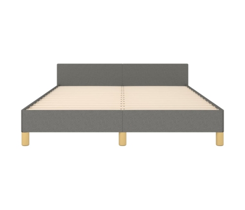 vidaXL Estructura de cama con cabecero de tela gris oscuro 140x200 cm