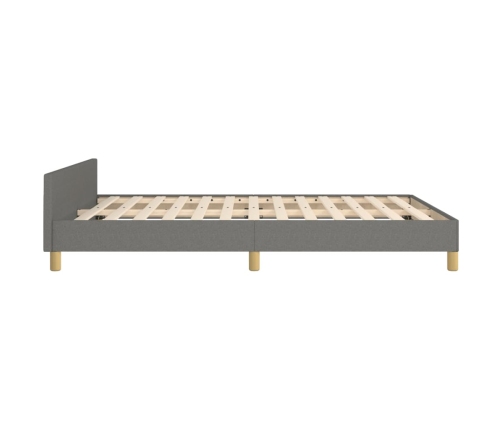 vidaXL Estructura de cama con cabecero de tela gris oscuro 140x200 cm