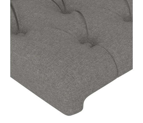 vidaXL Estructura de cama con cabecero de tela gris oscuro 140x200 cm