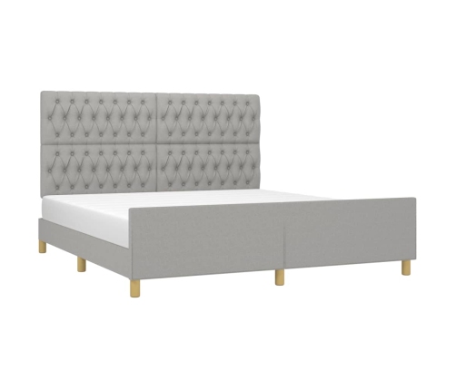 Cama sin colchón tela gris claro 180x200 cm