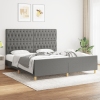 vidaXL Estructura de cama con cabecero tela gris oscuro 180x200 cm