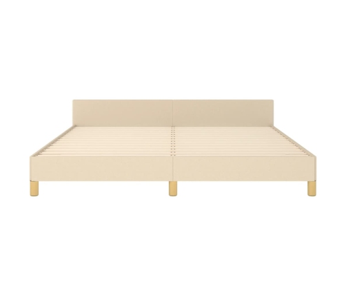 vidaXL Estructura de cama con cabecero de tela color crema 180x200 cm