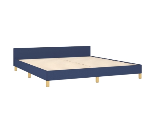 vidaXL Estructura de cama con cabecero de tela azul 180x200 cm