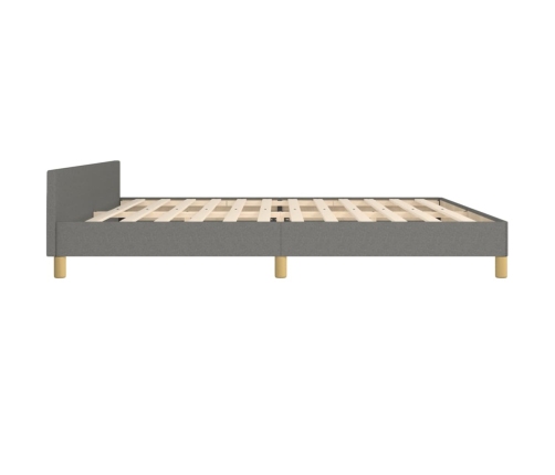 Estructura de cama con cabecero tela gris oscuro 200x200 cm