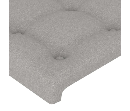 Estructura de cama con cabecero de tela gris claro 90x190 cm