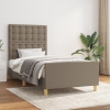 Estructura de cama con cabecero de tela gris taupe 90x190 cm