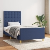 Estructura de cama con cabecero de tela azul 90x190 cm