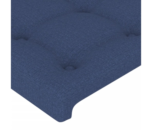 vidaXL Estructura de cama con cabecero de tela azul 90x200 cm